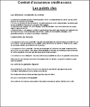 Fonctionnement d\'un contrat d\'assurance crédit excess